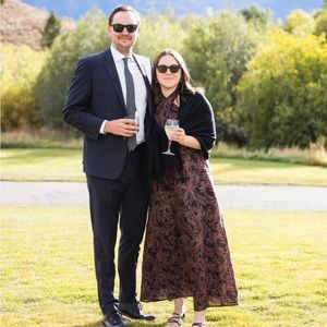 DISSH Cedric Chocolate Palm Halter Dress